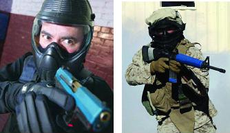 St?elci pouvajc Simunition nboje